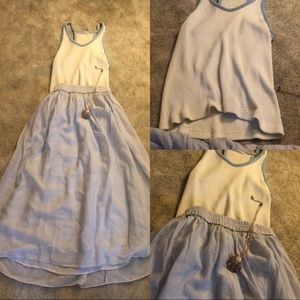 Skirt and T-shirt set with necklace